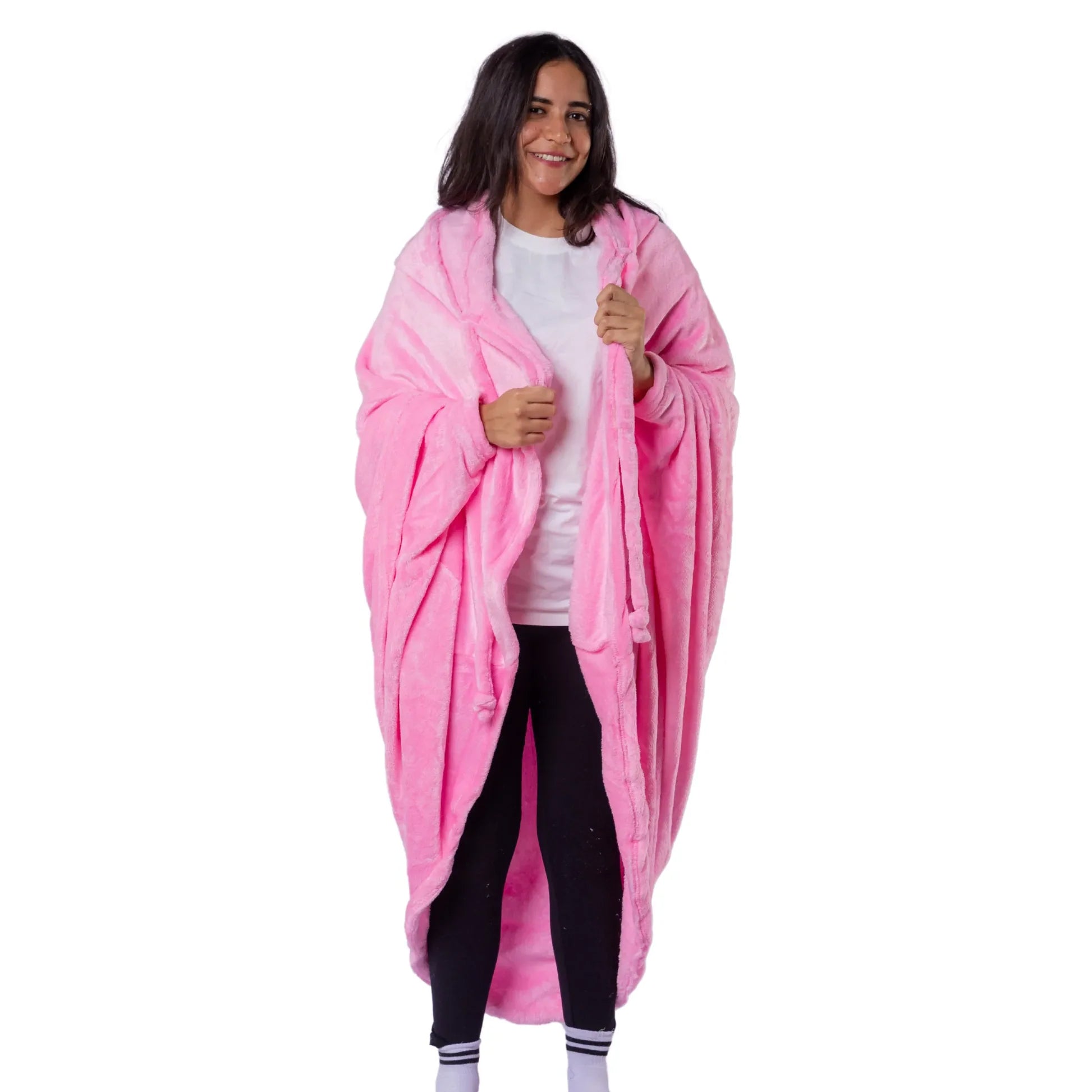 بطانية قابلة للارتداء وردي – دفء وراحة بأناقة