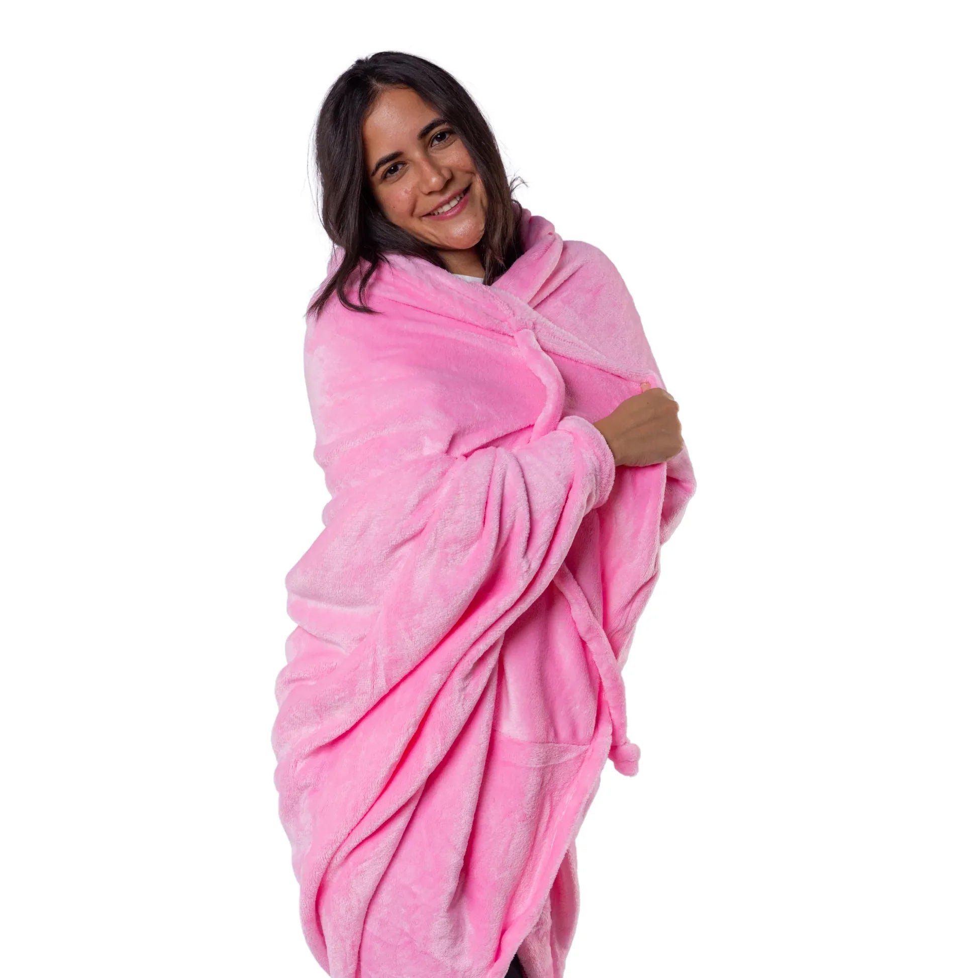 بطانية قابلة للارتداء وردي – دفء وراحة بأناقة